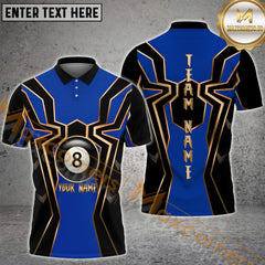 Maxcorners Billiard 8-Ball Pool Golden Master Multicolor Options Personalized Name, Team Name 3D Shirt