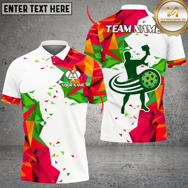 Maxcorners Pickleball Diamond Smoke Customized Name, Team Name 3D Unisex Shirt