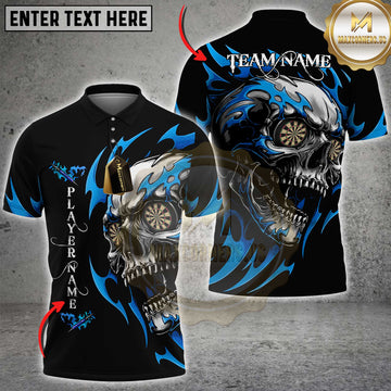 Maxcorners Darts Flaming Skull Dartboard Multicolor Customized Name, Team Name 3D Shirts