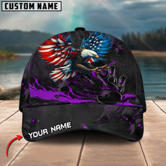 Maxcorners Bowling Almighty American Eagle Multicolor Personalized Name 3D Cap