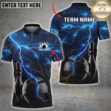 Maxcorners Bowling Thunder Lightning Multicolor Option Customized Name, Team Name 3D Shirt