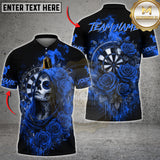 Maxcorners Flaming Roses Darts Multicolor Customized Name, Team Name 3D Shirts