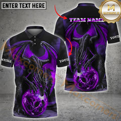 Maxcorners Bowling Dragon Multicolor Options Personalized Name, Team Name 3D Shirt