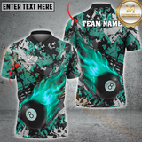 Maxcorners Billiard Flaming 8-Ball Multicolor Options Personalized Name, Team Name 3D Shirt