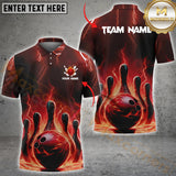 Maxcorners Bowling Firestorm Multicolor Option Customized Name, Team Name 3D Shirt