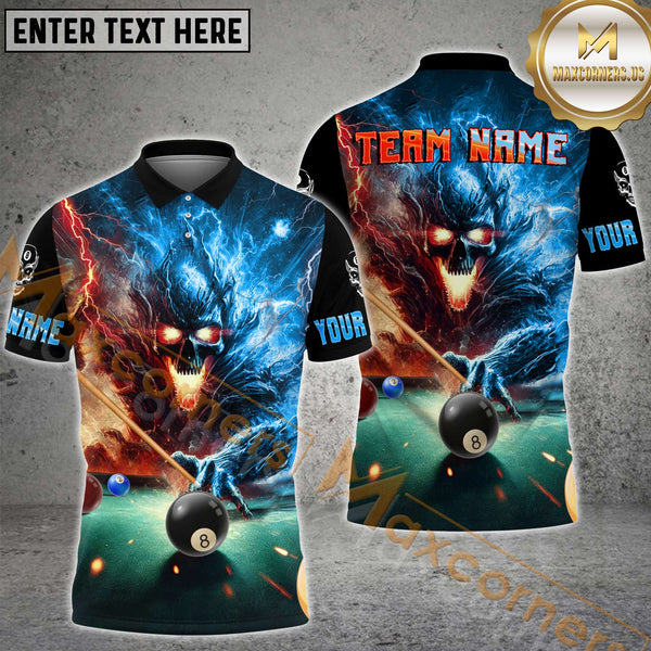 Maxcorners Billiard Hellfire Phantom Multicolor Options Personalized Name, Team Name 3D Shirt