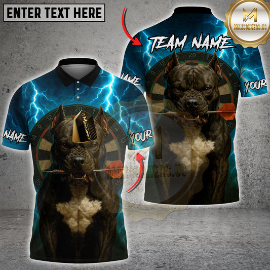 Maxcorners Pitbull Thunder Darts Jersey Multicolor Customized Name, Team Name 3D Shirts