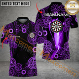 Maxcorners Green Darts Gearwheel Pattern Custom Dart Shirts For Men, Dart Jerseys Darts League Team Uniform