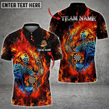 Maxcorners Darts Tiger King Of Forest Customized Name, Team Name 3D Polo Shirt