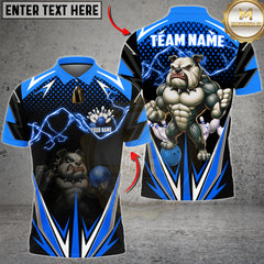 Maxcorners Lightning Bulldog Bowling Jersey Multicolor Customized Name, Team Name 3D Shirts