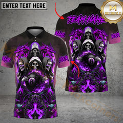 Maxcorners Billiard Ball 8 Pool Skull Dragon Multicolor Personalized Name, Team Name 3D Shirt