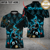 Maxcorners Ball 8 King Skull Billiard Jersey Multicolor Option Personalized Name, Team Name 3D Polo Shirt