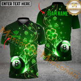 Maxcorners Ball 8 ST Patrick Day Billiard Jersey Customized Name, Team Name 3D Polo Shirt