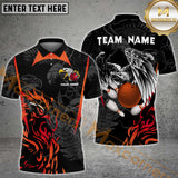 Maxcorners Bowling Eagle Majesty Multicolor Option Customized Name, Team Name 3D Polo Shirt