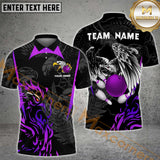 Maxcorners Bowling Eagle Majesty Multicolor Option Customized Name, Team Name 3D Polo Shirt