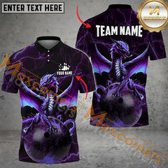Maxcorners Dragon Ball Bowling Jersey Multicolor Option Customized Name, Team Name 3D Polo Shirt