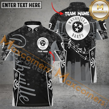 Maxcorners Darts Nashville Customized Name, Team Name 3D Polo Shirt
