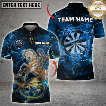 Maxcorners Darts Knight Slaying Dragon Multicolor Customized Name Team Name 3D Shirts