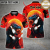 Maxcorners Bowling Gozilla Multicolor Customized Name, Team Name 3D Polo Shirt