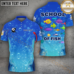 Maxcorners Billiards Ocean Fish Bubbles Theme Personalized Name, Team Name 3D Unisex Shirt
