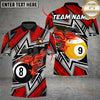 Maxcorners Billiards Ball 8&9 Lightning Racing Personalized Name Men And Women 3D Polo Shirt Custom Billiard Team Jersey (4 Colors)
