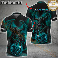 Maxcorners Bowling Dragon Multicolor Options Personalized Name, Team Name 3D Shirt