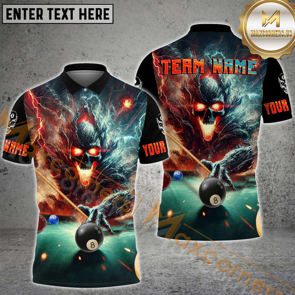 Maxcorners Billiard Hellfire Phantom Multicolor Options Personalized Name, Team Name 3D Shirt