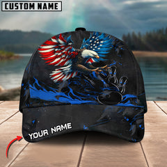Maxcorners Bowling Almighty American Eagle Multicolor Personalized Name 3D Cap