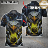 Maxcorners Bowling Thunder Eagle Multicolor Option Customized Name, Team Name 3D Shirt