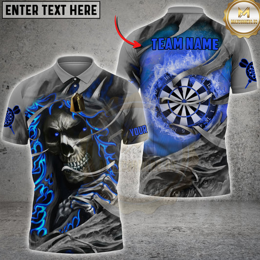 Maxcorners Darts Fire Skull Dartboard Multicolor Customized Name, Team Name 3D Shirts