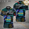 Maxcorners Bowling Eat Sleep Bowl Repeat Neon Style Multicolor Customized Name, Team Name 3D Shirts