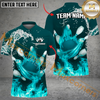 Maxcorners Water And Fire Light Premium Bowling Jersey Multicolor Option Customized Name, Team Name 3D Polo Shirt