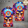 Maxcorners Ball 8 Flame Hollow  Skull Billiard Jersey Multicolor Options Personalized Name, Team Name 3D Polo Shirt