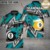 Maxcorners Billiards Ball 8&9 Lightning Racing Personalized Name Men And Women 3D Polo Shirt Custom Billiard Team Jersey (4 Colors)