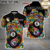 Maxcorners Billiard Urban Art With Puzzle Piece Personalized Name, Team Name 3D Shirt