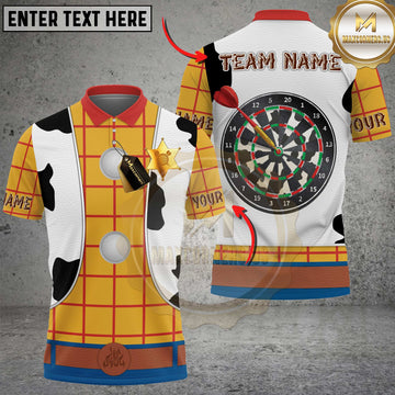 Maxcorners Darts Cowboy Sheriff Customized Name, Team Name 3D Shirt