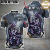 Maxcorners Bowling Dragon Storm Multicolor Option Customized Name, Team Name 3D Shirt