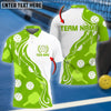 MaxCorners Pickleball And Paddles Pink And White Customized Name, Team Name 3D Polo Shirt For Men