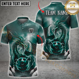 Maxcorners Bowling Dragon Storm Multicolor Option Customized Name, Team Name 3D Shirt