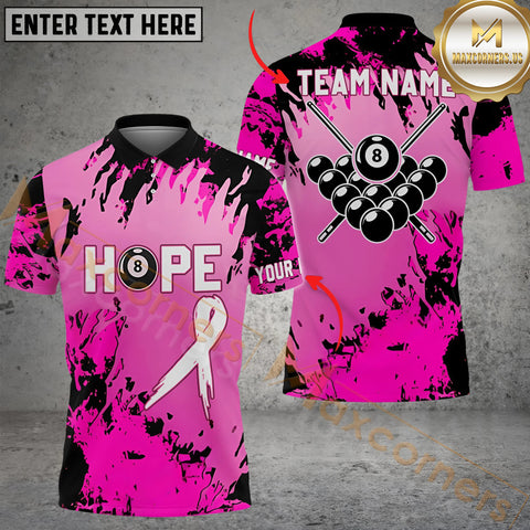 Maxcorners Breast Cancer Billiard Jersey Personalized Name, Team Name 3D Shirt