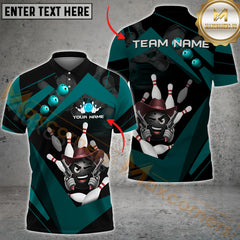 Maxcorners Bowling Funny Ball Cowboy Multicolor Options Personalized Name, Team Name 3D Shirt