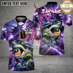 Maxcorners Billiard Lightning Shark Yin-Yang 8 & 9 Ball Multicolor Customized Name, Team Name 3D Shirt