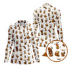 Maxcorners Dachshund Pattern Golf Polos, Funny Dachshund Golf Shirt, Pattern Golf Shirt For Golfers
