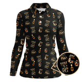 Maxcorners Golf And Bourbon Pattern Polos, Women’s Golf Shirt, Golf Gift For Golfers