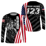 Custom dirt bike jersey UPF30+ Patriotic motocross off-road American flag extreme MX racing shirt