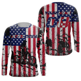 American Flag Motocross Jersey Personalized UPF30+ Adult&Kid Patriotic MX Racing Motorcycle Jersey