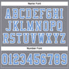 Maxcorners Custom Light Gray Light Blue-White Mesh Authentic Football Jersey LM2605