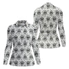 Maxcorners Sugar Skull Paisley Pattern Golf Polo Shirt, Ladies Golf Shirts, Women's Golf Apparel LM1507