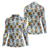 Maxcorners Surfing Bigfoot Hawaiian Golf Shirt, Womens Golf Tops, Golf Polo For Women LM1507