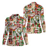 Maxcorners Women's Mele Kalikimaka Hawaiian Christmas Golf Shirt, Tropical Santa Holiday Golf Shirt, Women’s Golf Polo LM1507
